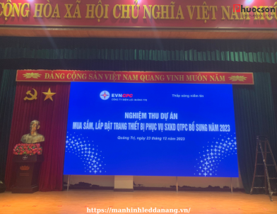 THI CÔNG MÀN HÌNH LED P2.5 - 28M2 - TẠI CÔNG TY ĐIỆN LỰC QUẢNG TRỊ